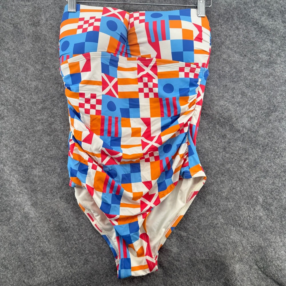 J McLaughlin One Piece Geodesic Pattern Swimsuit WITH Straps Women Size 8